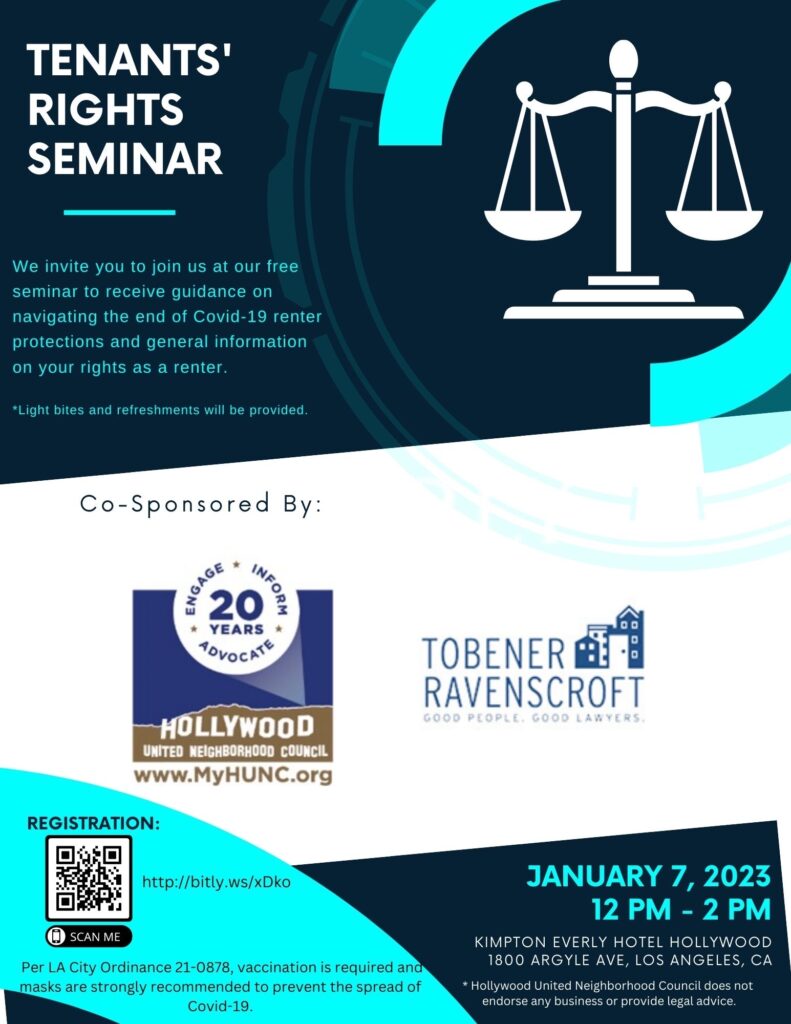 Flyer for The January 7 Tenants Rights Seminar