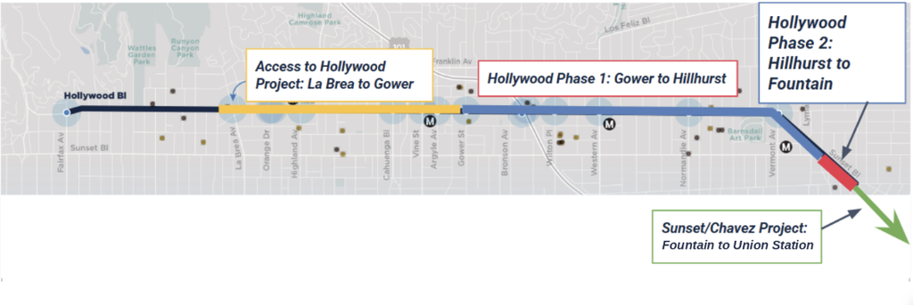 Map of the Hollywood Mobility Project